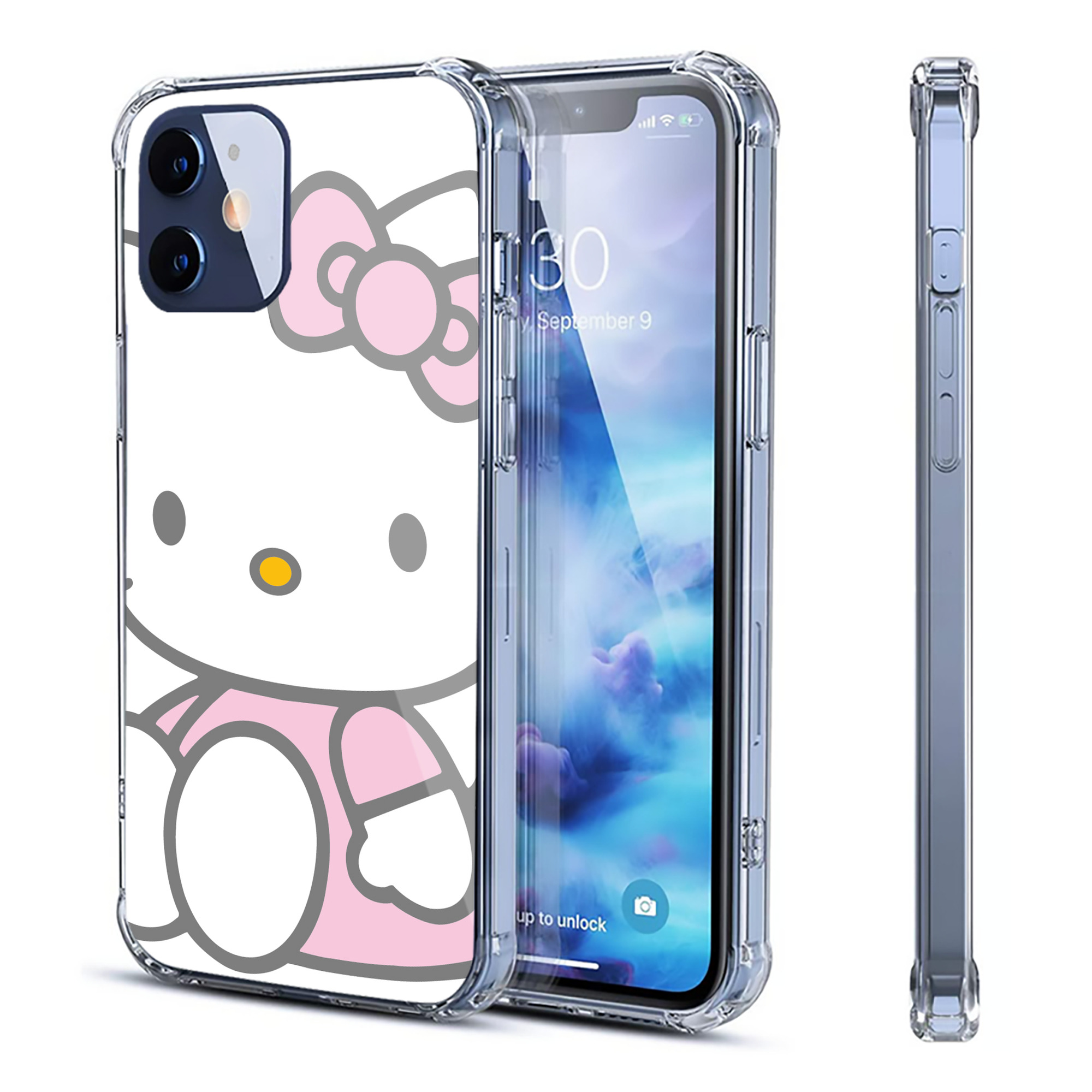 （画像用） Hello Kitty ハローキティ 【iPhone 12シリーズ対応】透明スマホケース（クリアソフトケース）